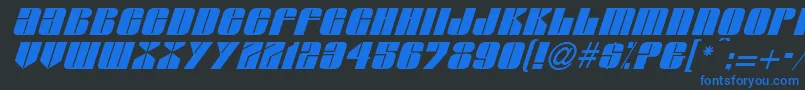 GlasserItalicItalic Font – Blue Fonts on Black Background