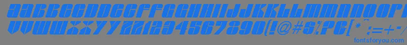 GlasserItalicItalic Font – Blue Fonts on Gray Background