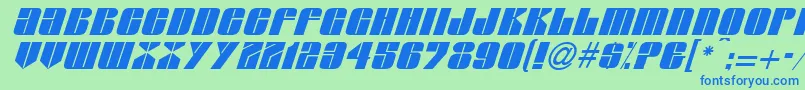 Шрифт GlasserItalicItalic – синие шрифты на зелёном фоне