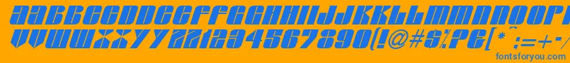 GlasserItalicItalic Font – Blue Fonts on Orange Background