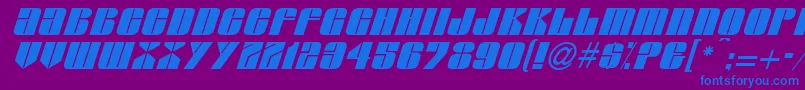 GlasserItalicItalic Font – Blue Fonts on Purple Background