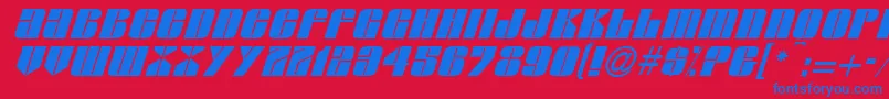 GlasserItalicItalic Font – Blue Fonts on Red Background
