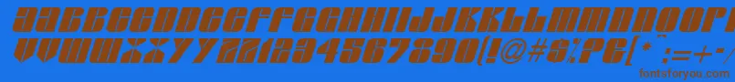 GlasserItalicItalic Font – Brown Fonts on Blue Background