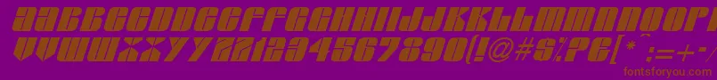 フォントGlasserItalicItalic – 紫色の背景に茶色のフォント
