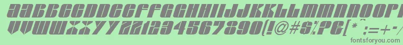 GlasserItalicItalic Font – Gray Fonts on Green Background