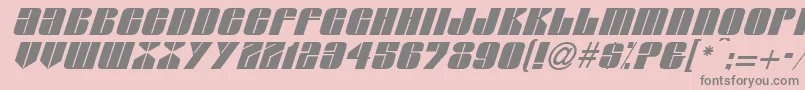 GlasserItalicItalic-fontti – harmaat kirjasimet vaaleanpunaisella taustalla