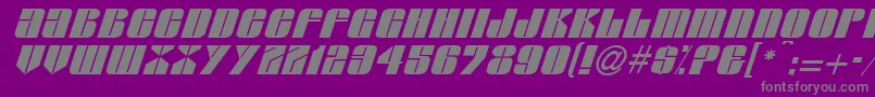 GlasserItalicItalic-fontti – harmaat kirjasimet violetilla taustalla