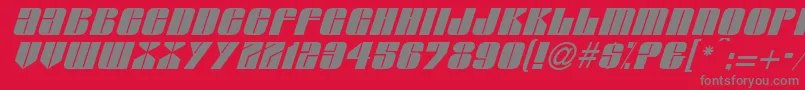 GlasserItalicItalic-fontti – harmaat kirjasimet punaisella taustalla