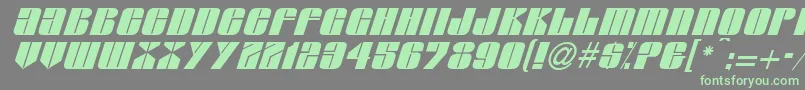 GlasserItalicItalic Font – Green Fonts on Gray Background
