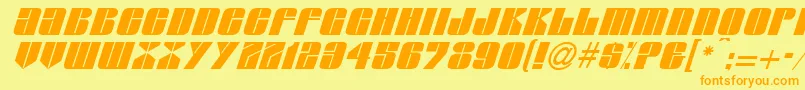 GlasserItalicItalic Font – Orange Fonts on Yellow Background