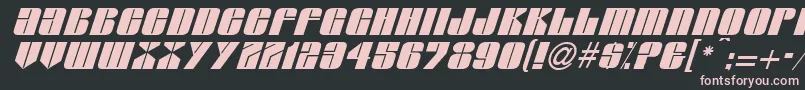フォントGlasserItalicItalic – 黒い背景にピンクのフォント