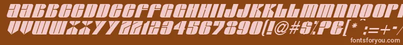 GlasserItalicItalic Font – Pink Fonts on Brown Background