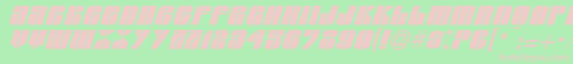 フォントGlasserItalicItalic – 緑の背景にピンクのフォント
