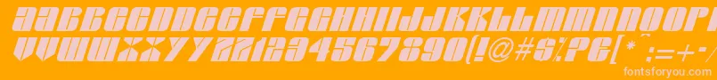 Шрифт GlasserItalicItalic – розовые шрифты на оранжевом фоне