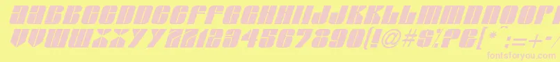 フォントGlasserItalicItalic – ピンクのフォント、黄色の背景