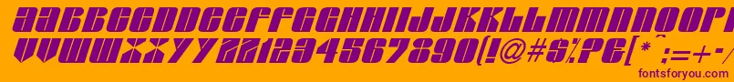 フォントGlasserItalicItalic – オレンジの背景に紫のフォント