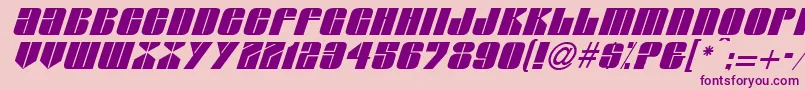 フォントGlasserItalicItalic – ピンクの背景に紫のフォント