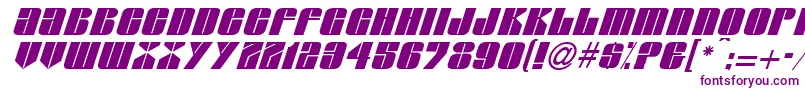 フォントGlasserItalicItalic – 白い背景に紫のフォント