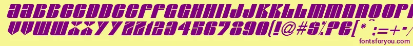 GlasserItalicItalic-fontti – violetit fontit keltaisella taustalla