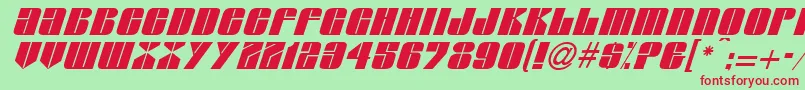 Шрифт GlasserItalicItalic – красные шрифты на зелёном фоне