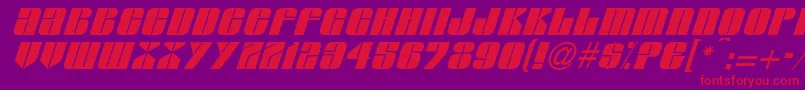 GlasserItalicItalic-fontti – punaiset fontit violetilla taustalla