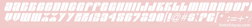 GlasserItalicItalic-fontti – valkoiset fontit vaaleanpunaisella taustalla