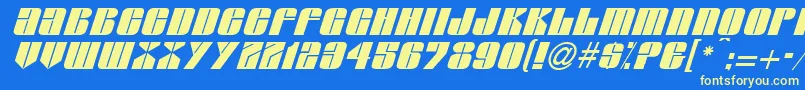 GlasserItalicItalic Font – Yellow Fonts on Blue Background