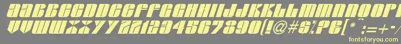 フォントGlasserItalicItalic – 黄色のフォント、灰色の背景