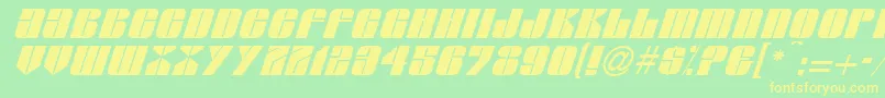 Шрифт GlasserItalicItalic – жёлтые шрифты на зелёном фоне