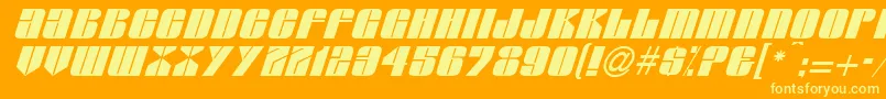 GlasserItalicItalic Font – Yellow Fonts on Orange Background