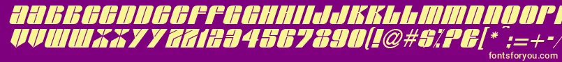 GlasserItalicItalic-fontti – keltaiset fontit violetilla taustalla
