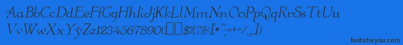 OrangeOblique Font – Black Fonts on Blue Background