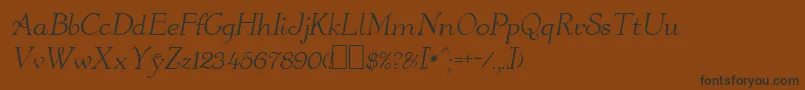 OrangeOblique-Schriftart – Schwarze Schriften auf braunem Hintergrund