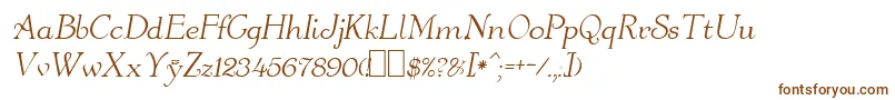 OrangeOblique-fontti – ruskeat fontit valkoisella taustalla