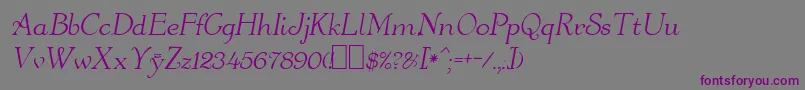 OrangeOblique Font – Purple Fonts on Gray Background
