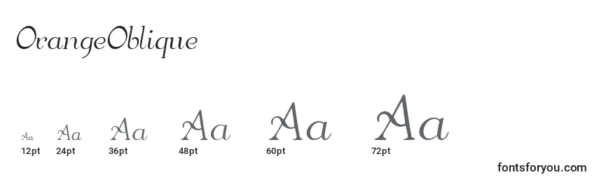 OrangeOblique Font Sizes