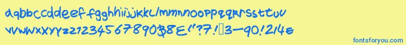 Snoffalternate Font – Blue Fonts on Yellow Background