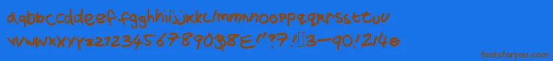 Snoffalternate Font – Brown Fonts on Blue Background