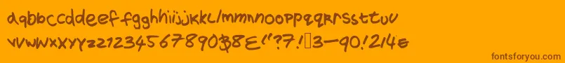 Snoffalternate-Schriftart – Braune Schriften auf orangefarbenem Hintergrund