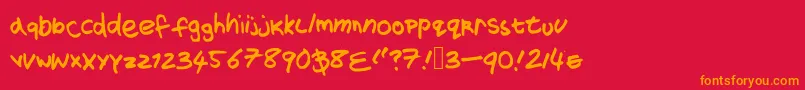 Snoffalternate Font – Orange Fonts on Red Background