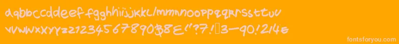 Snoffalternate-Schriftart – Rosa Schriften auf orangefarbenem Hintergrund