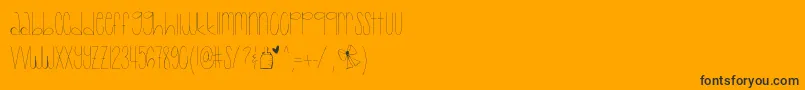 BabyLexiSkinny-Schriftart – Schwarze Schriften auf orangefarbenem Hintergrund