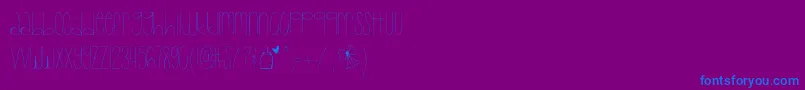 BabyLexiSkinny-Schriftart – Blaue Schriften auf violettem Hintergrund