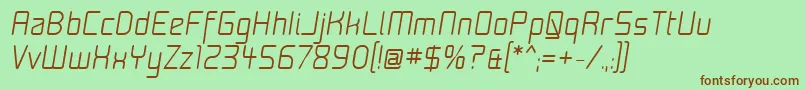 MoondogFifteenItalic Font – Brown Fonts on Green Background