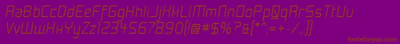 MoondogFifteenItalic Font – Brown Fonts on Purple Background