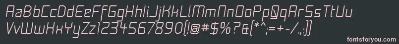 Fonte MoondogFifteenItalic – fontes rosa em um fundo preto