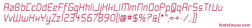 フォントMoondogFifteenItalic – 白い背景に赤い文字