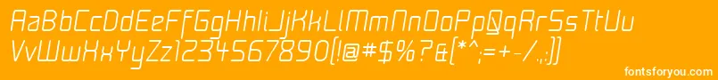 Шрифт MoondogFifteenItalic – белые шрифты на оранжевом фоне