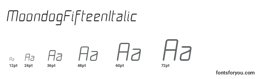 MoondogFifteenItalic Font Sizes