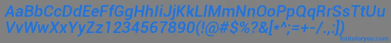 Roboto Mediumitalic Font – Blue Fonts on Gray Background